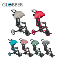 【GLOBBER 哥輪步】4合1 Trike多功能3輪推車折疊版 (多色可選)#法國紳士黑-法國紳士黑