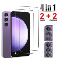 4in1 Tempered Glass For Samsung Galaxy S23 FE S21 S20 FE Screen Protector Camrea Lens Film For Samsung S23 FE Protective Glass