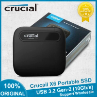 Crucial SSD X6 External Solid State Drive PSSD 500GB 1T 2TB 4TB Portable SSD USB 3.2 Type-C Hard Disk for Loptop PC Mac Lot
