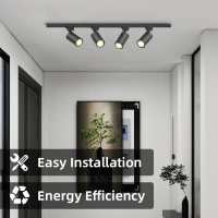 Đèn ray LED chiếu sáng Đèn pha LED Đèn trần Đèn ray Chiếu điểm 220V Dùng cho cửa hàng, nhà bếp, gia 
