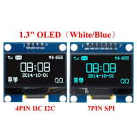 1.3" OLED Module 1.3 inch Display Module White/Blue 128X64SPI/IIC I2C Communicate Color 1.3 Inch OLED LCD LED Display Module