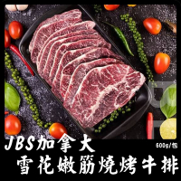 【好神】JBS加拿大雪花嫩筋燒烤牛排(600g/包)2包