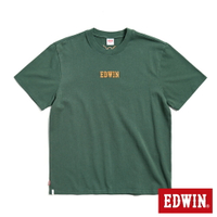 EDWIN 寬版立體刺繡LOGO短袖T恤-男款 苔綠色