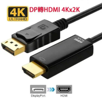 DP轉HDMI 4K 影音訊號線DP TO HDMI 1.8M-4K2K -X4入