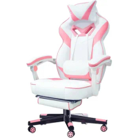 Pink Gaming Chair with Footrest Ergonomic Oversized, Video Game Chairs with Lumbar and Head Pillow, for Adults Teens Secret Lab