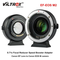 Viltrox EF-EOS M2 Lens Auto Focus Adapter 0.71x Focal Reducer Speed Booster Adapter for Canon EF Lens to EOS M Camera M6 M200 M5
