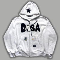 DISA | Hoodie Jaket Boxy Zipper Unisex Sweater Fleece (Bodrel Towel Timbul )