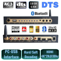 HDMI-compatible Audio Extractor DTS Dolby Digital Audio 5.1 DecoderCoaxial SPDIF PC USB Bluetooth5.0 Input ARC for Home Theatre