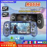ANBERNIC RG556 Handheld Game Console Android 13 5.48-inch AMOLED Screen 1080*1920 Unisoc T820 5G WIFI Bluetooth 512G 60000 Games