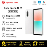Original Sony Xperia 10 IV 5G Smartphone Snapdragon 695 5000mAh Battery IP65/68 rating water resistance 6.0" Wide OLED display