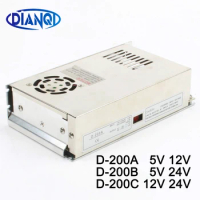 D-200B 5V 24V Dual output power supply D-200A 5V10A 12V12A ac dc converter D-200C 12V 24V