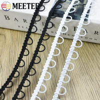 10/20m Meetee U-Wave LaceTrim Ribbon Centipede Braided Lace Band Curved Edge DIY Sewing Wedding Dress Buttonhole Cloth Accessory
