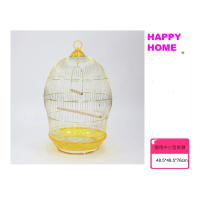 【HAPPY HOME】A34 貴氣金色圓籠(鸚鵡用品、鳥用品、鳥籠、組合籠、烤漆籠)