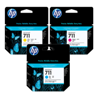 HP NO.711 CZ134A 藍+CZ135A 紅+CZ136A 黃 原廠墨水匣 適用:HP T520/T120/T530/T130