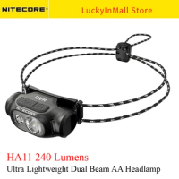 NITECORE HA11 Headlamp 240 Lumens 36g for Night Running Fishing Trekking Road Trip with Alkaline AA Battery Outdoor Camping Hunt
