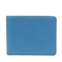 【二手名牌BRAND OFF】LOUIS VUITTON LV 路易威登 藍色 皮革 Slende 雙折短夾 M30539