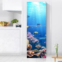 Fondo Del Mar pattern self-adhesive refrigerator sticker decorative pattern refrigerator door PVC waterproof wall sticker