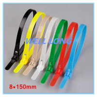 500pcs/lot 8*150mm Red, Color Nylon Cable Ties, Cable Ties,Cable Ties Reusable.
