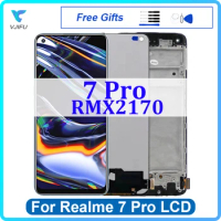 6.4" LCD For OPPO Realme 7 Pro RMX2170 Display Touch Screen Digitizer Assembly Replacement With Frame Phone Repair No Dead Pixel