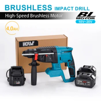 18V 10000bpm Brushless Cordless Rotary Hammer Drill 4 Function Rechargeable Electric Hammer Impact Drill For Makita 18V Battery