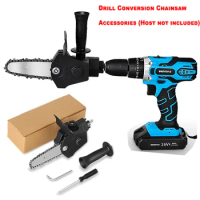4 Inch/6 Inch Chainsaw Adapter Power Drill Conversion to Chainsaw DIY Converter Adapter Woodworking Cutting Power Tools