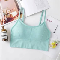 Khaebeauty Bra Baju Dalam Wanita Model One-Piece BH Crop Top Bralette Push Up BR016 One Size Hijau M