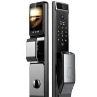 electric fingerprint 3D face recognition tuya smart door lock with camera digital