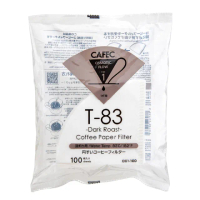 【CAFEC】日本三洋產業CAFEC T83 深焙專用錐形咖啡濾紙 1-2杯份/100張/白色(DC1-100W)