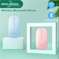 Goojodoq GWM-1 Mouse Nirkabel Dual Mode 2.4Ghz Bluetooth Portable Biru Muda, Hijau, Ungu