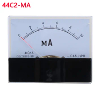 44C2 1mA 2mA 5mA 10mA 20mA 30mA 50mA 75mA 100mA 200mA 300mA 500mA DC Ammeter Analog Current Test Meter Mechanical Header Ammeter