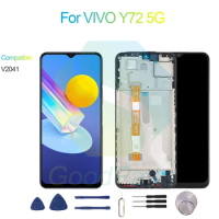 For VIVO Y72 5G Screen Display Replacement 2408*1080 V2041 For VIVO Y72 5G LCD Touch Digitizer
