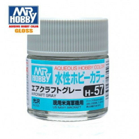 【鋼普拉】現貨 MR.HOBBY GUNZE 郡氏 GSI H-57 H57 水性漆 光澤 飛機灰色 模型漆 10ml