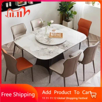 Round Folding Dining Table Restaurant Coffee Hall Living Room Kitchen Nordic Dining Table Mobile Mesa Comedor Luxury Furniture