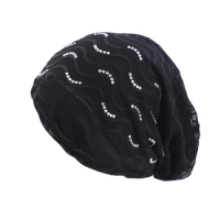 New Women's breathable Thin lace Beanie Hats Female Cotton Casual Hat Baggy Slouchy muslim turban Chemo Cap for Cancer Patients