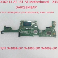 13-AE Motherboard DA0X33MBAF1 941884-601 941883-601 941882-601 For HP SPECTRE X360 13-AE 13T-AE x33 CPU:i7-8550U/i5-8250U 16G/8G
