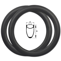 18 Inch 355 Carbon Rims for Birdy U Brake Clincher 36mm Depth 25mm Width 18" Wheel Rims for Foldable Bicycle / Unicycle