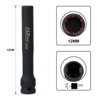 MJ JLD 1/2" Mata Kunci Shock Extra Panjang 130mm Impact Kunci Socket Impact sok Impact wrench Mata C