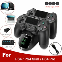 PS4 Charger Charging Dock Station Dual USB with LED Indicators Joystick Gamepad Charger for Playstation 4/Slim/Pro Controller