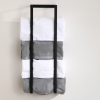不銹鋼黑色浴巾架毛巾架浴室墻上毛巾置物架衛生間掛墻浴巾架子