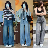 Quần Jean Nữ ống Suông Rộng Lưng Cao Dáng Suông MIAA Chất Jean vải mềm CẠP CAO bigsize