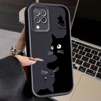 Sarung Telefon Kucing Bercat Kartun, Untuk Samsung Galaxy A22, F22, M22, M32, Sarung Pelindung Silik