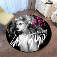 Lady Gaga CD Carpet Music Round Mat Round Rug Round Carpet Bathroom Anti-slip Mat Bedroom Personalized Home Decoration Carpet