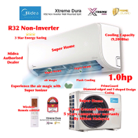 2025 Brand Authenticity  Midea 1.0hp Non Inverter Aircond R32 Xtreme Dura MSXD-09CRN8 Super ionizer 