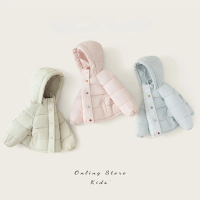 Jaket Puffer Bertudung Kanak-kanak Gugur Baru Kot Kapas Tebal Bawah Panas untuk Pakaian Musim Kalis 