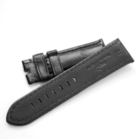 PARNIS BOX 24mm真鱷魚 黑色車線 百搭款 錶帶