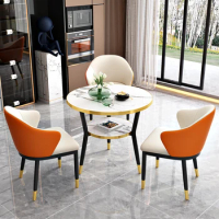 Metal Round Living Room Sets Marble Waterproof Camping Newclassic Organizer Dining Table Outdoor Mesas De Comedor Hoom Furniture