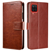 Luxury Vintage Business PU Leather Flip Cover For Samsung Galaxy A12 Case Fundas Wallet Men Coque For Samsung A12 SM-A125F Cases