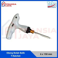 Toho Obeng BB T-Ratchet 6 x 150 mm Bolak Balik 2 Way Screwdriver S2 Black Pro