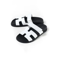 Sandal HERMES CHYPRE BLACK WHITE SANDAL 100% ORIGINAL 37