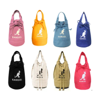 【KANGOL】水桶包中容量進口防水帆布材質手提肩背斜側背固定型長背帶束口型主袋可刷洗